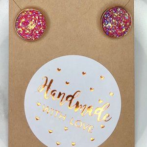 Druzy Stud Earrings Hypoallergenic 12mm